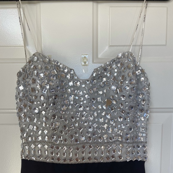 Scala Silver Rhinestone Floor Length Gown - Picture 3 of 9